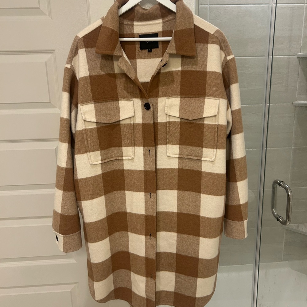 Rails Brown and Cream Checkered Utility Jacket